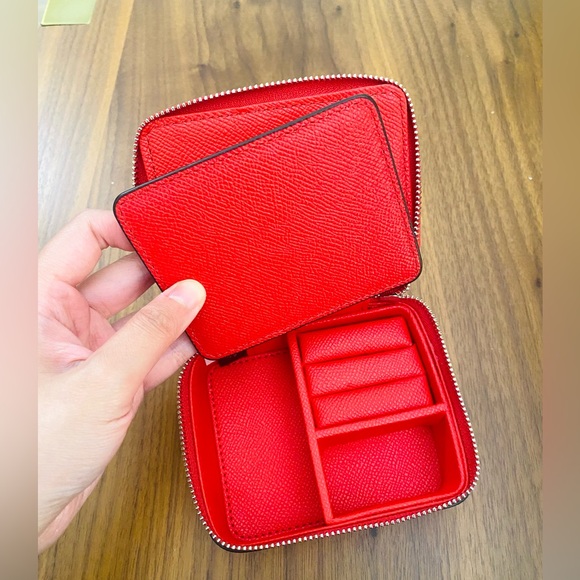 NWOT Coach Jewelry Case Box Canvas Red - Picture 4 of 5